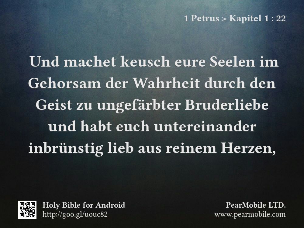 1 Petrus, Kapitel 1:22
